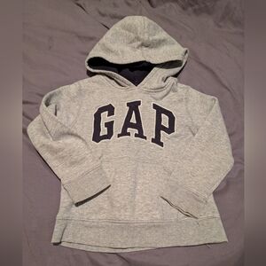 Gap grey logo pullover hoodie size 5 EUC